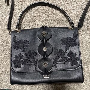 Guess Black Floral Shoulder Bag